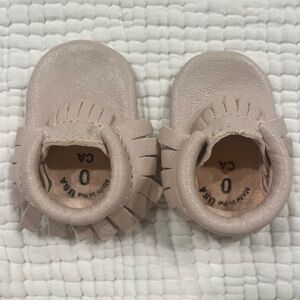 Freshly Picked Blush Moccasin Soft Baby Shoe Size 0